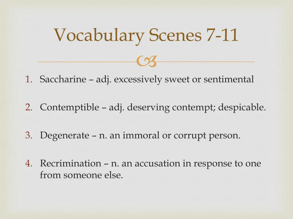 vocabulary scenes 7 11