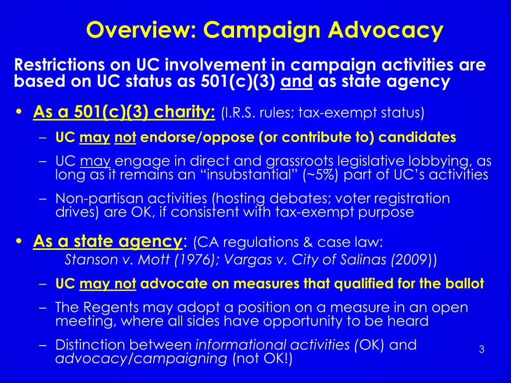 overview campaign advocacy