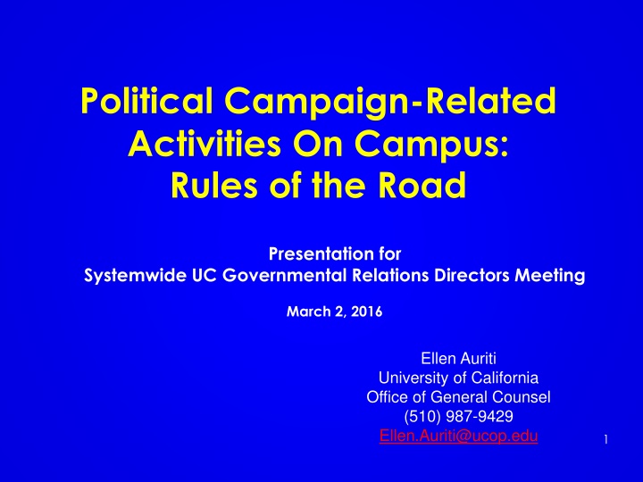 political campaign related activities on campus