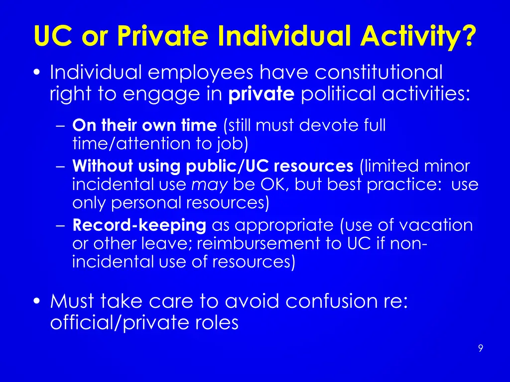 uc or private individual activity individual