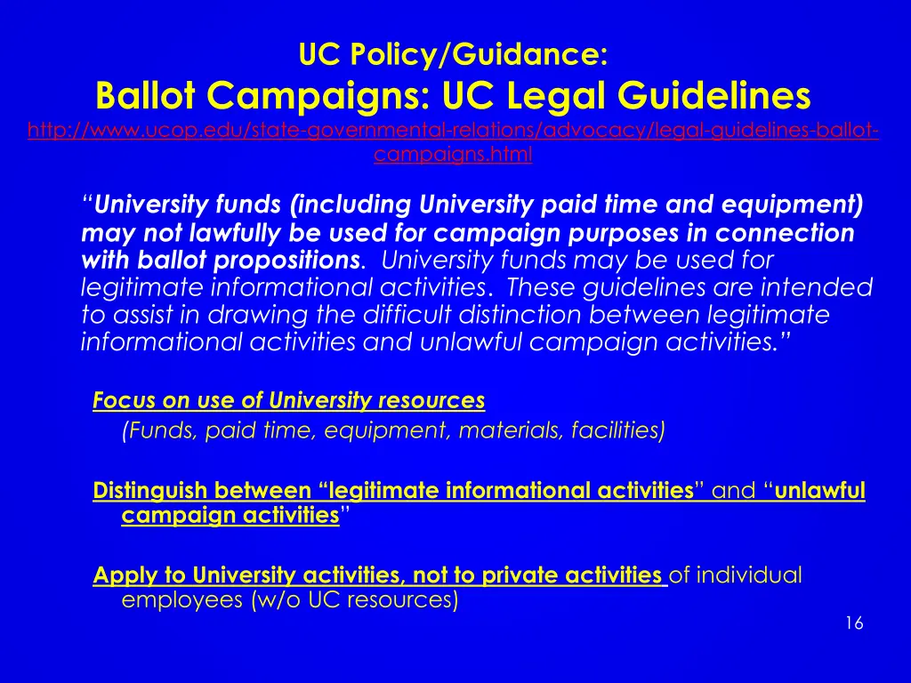 uc policy guidance