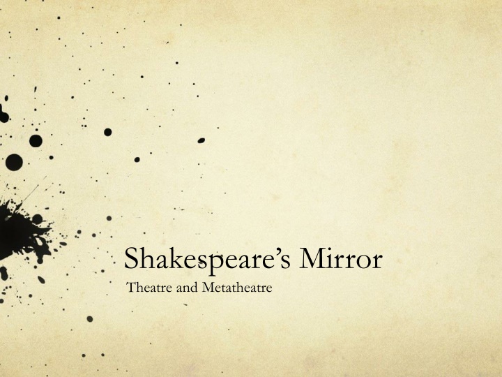 shakespeare s mirror theatre and metatheatre