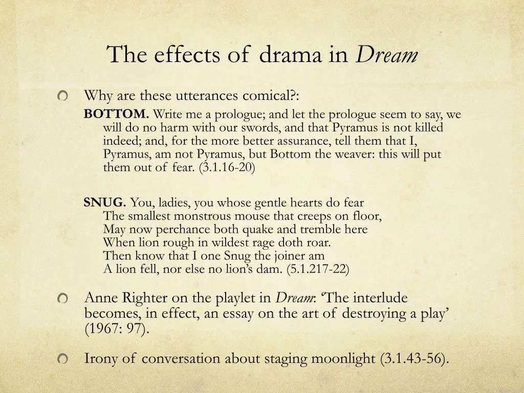 the effects of drama in dream