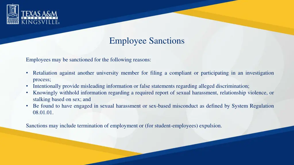 employee sanctions