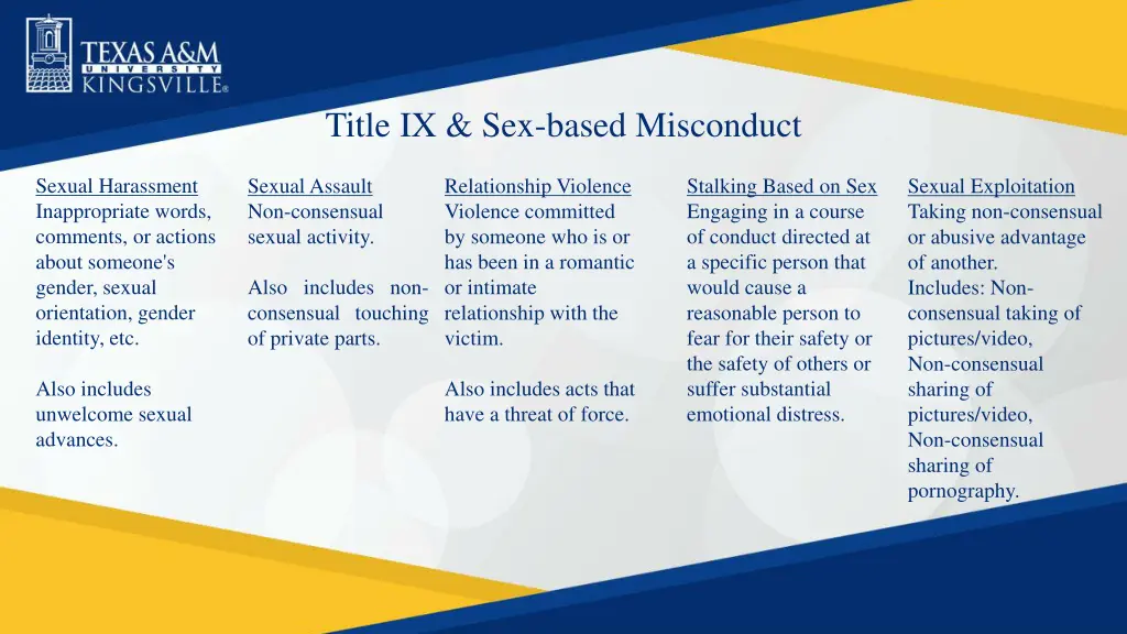 title ix sex based misconduct