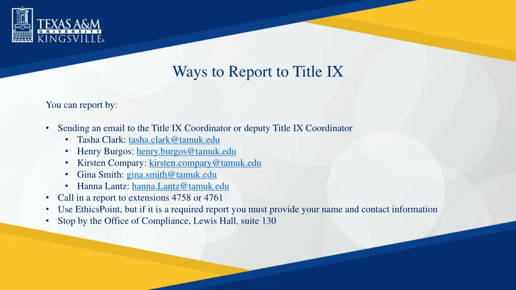 ways to report to title ix