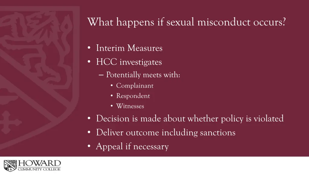 what happens if sexual misconduct occurs 1