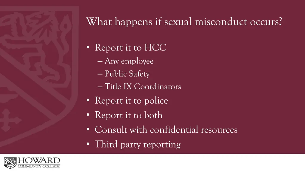 what happens if sexual misconduct occurs