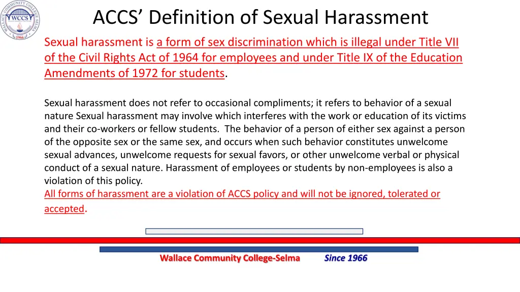 accs definition of sexual harassment