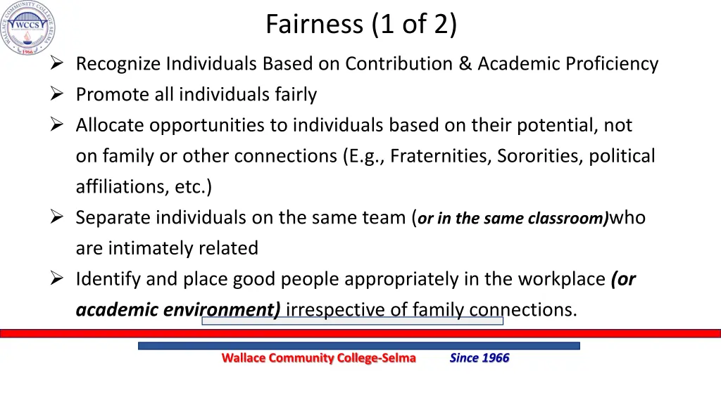 fairness 1 of 2