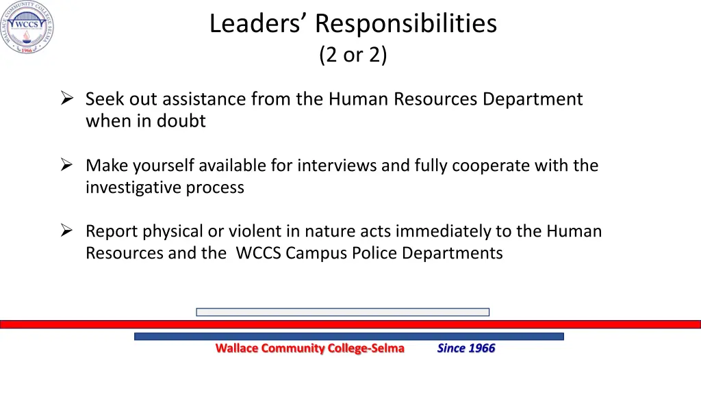 leaders responsibilities 2 or 2