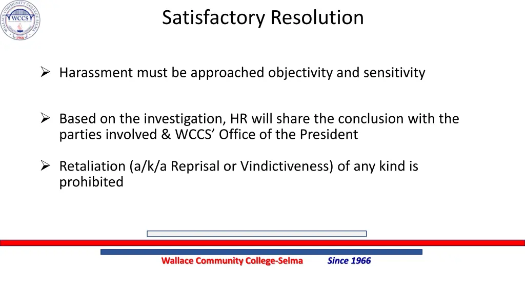 satisfactory resolution