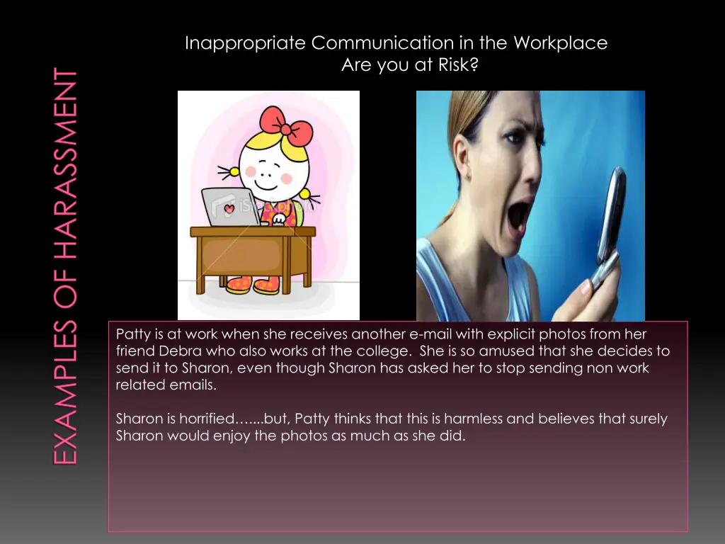 inappropriate communication in the workplace