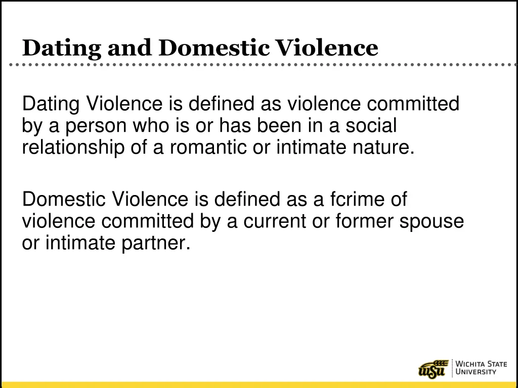 dating and domestic violence