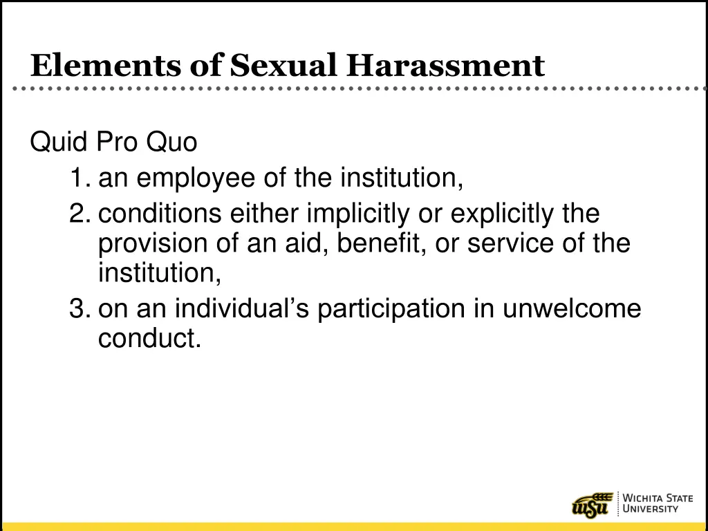 elements of sexual harassment 1