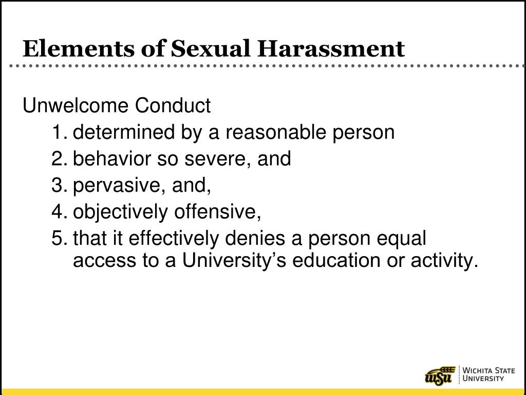 elements of sexual harassment