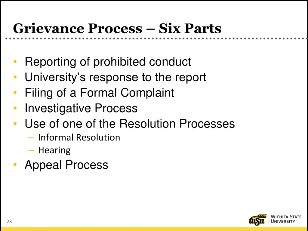 grievance process six parts