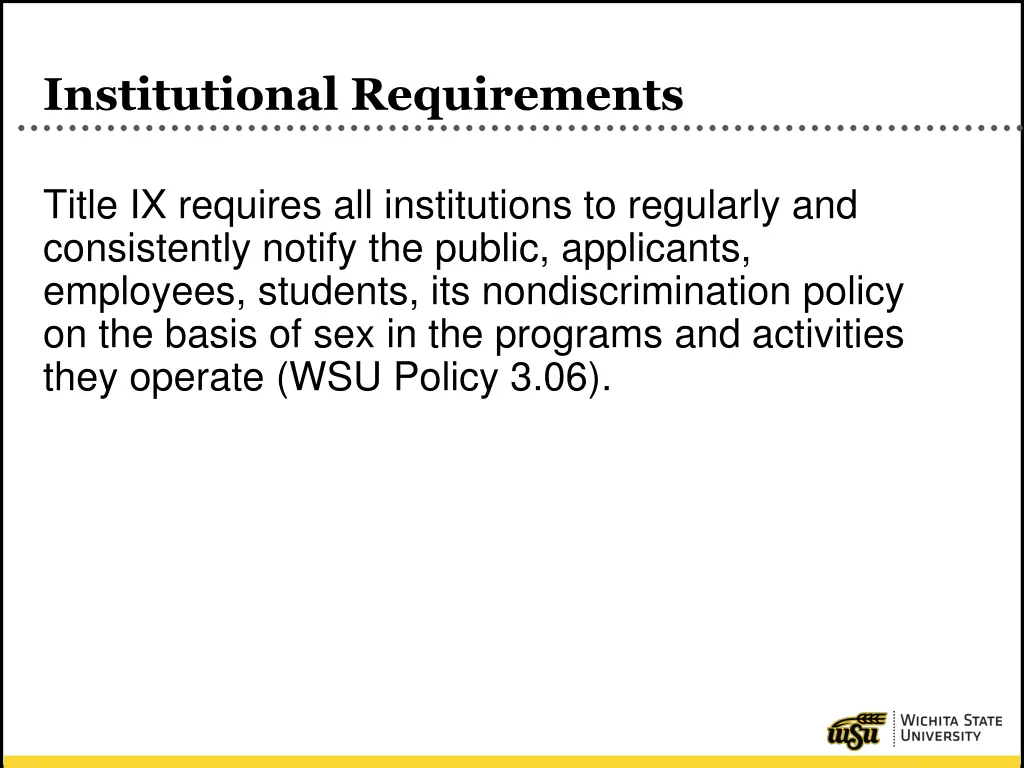 institutional requirements