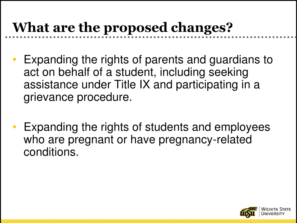 what are the proposed changes 2