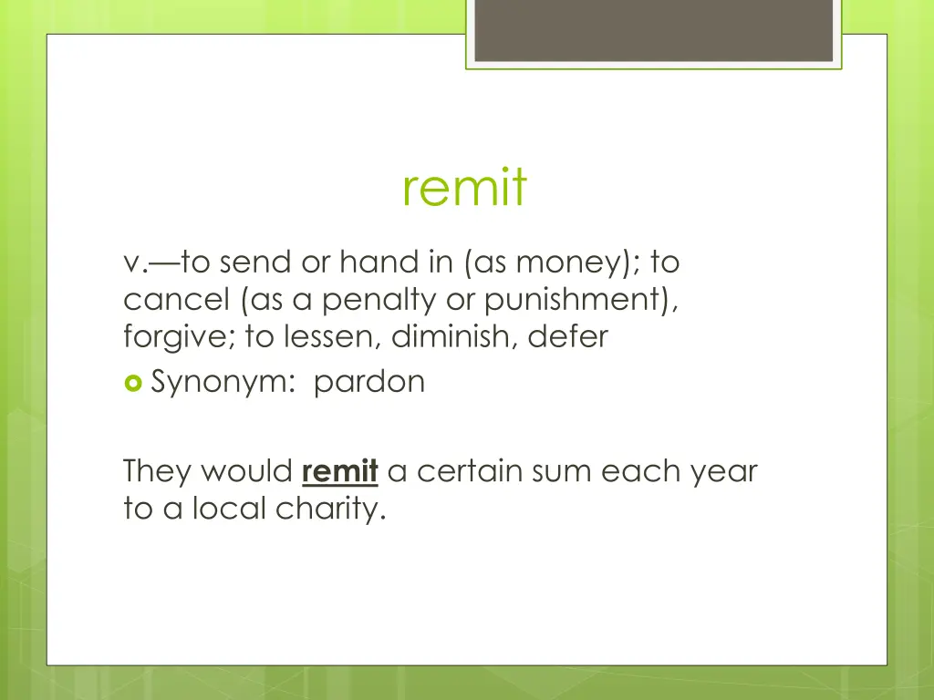 remit