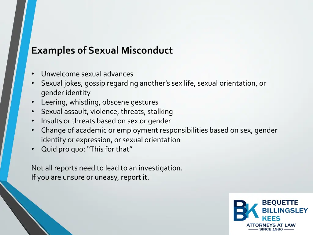 examples of sexual misconduct