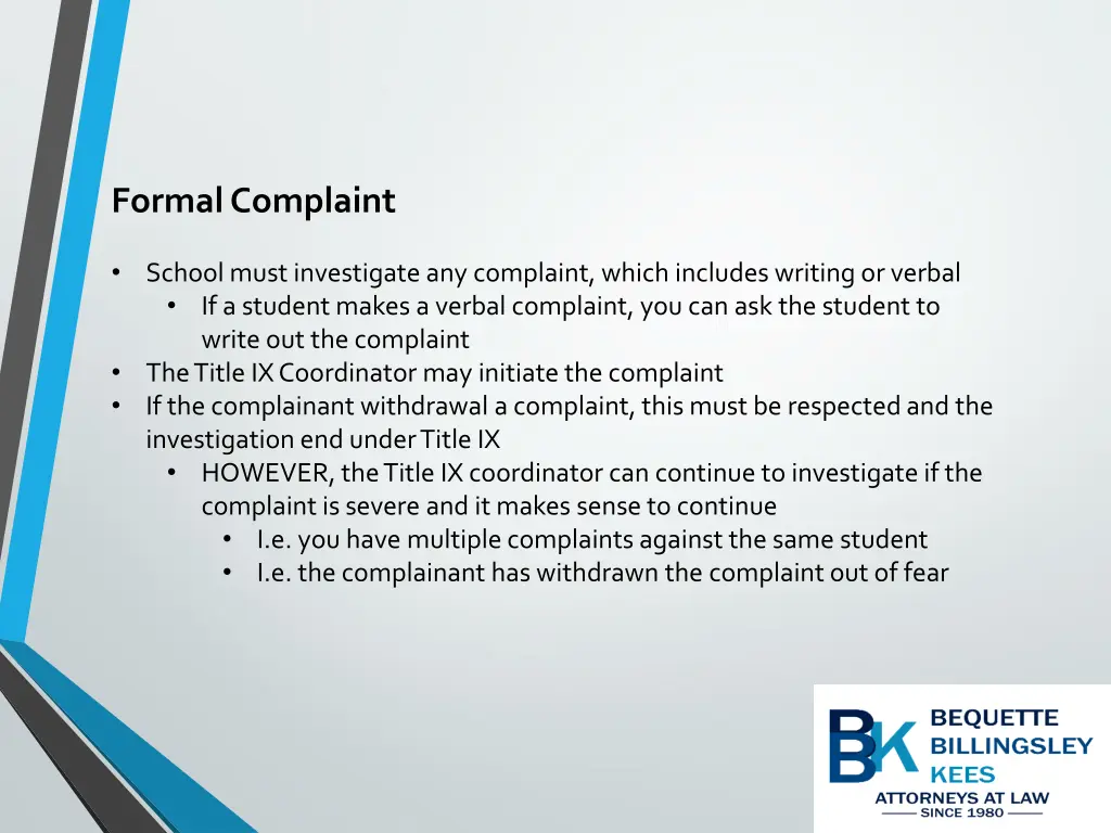 formal complaint