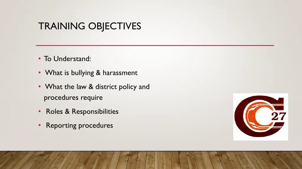 training objectives