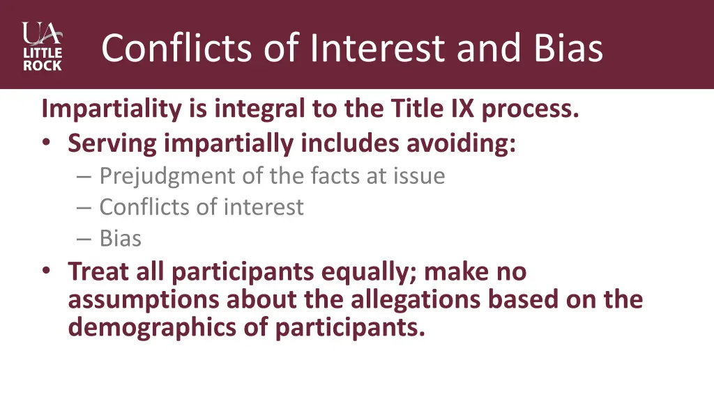 conflicts of interest and bias