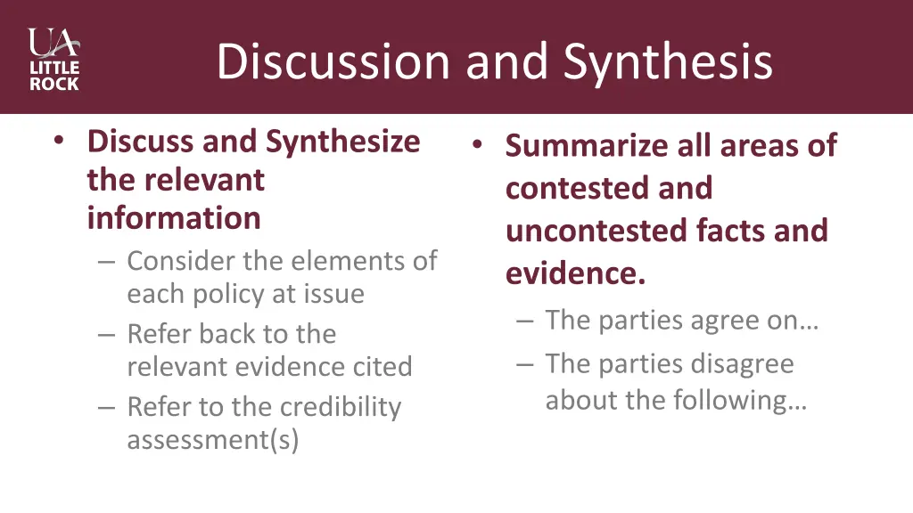 discussion and synthesis 1