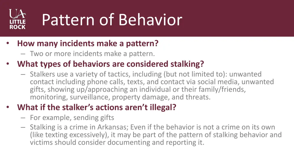 pattern of behavior