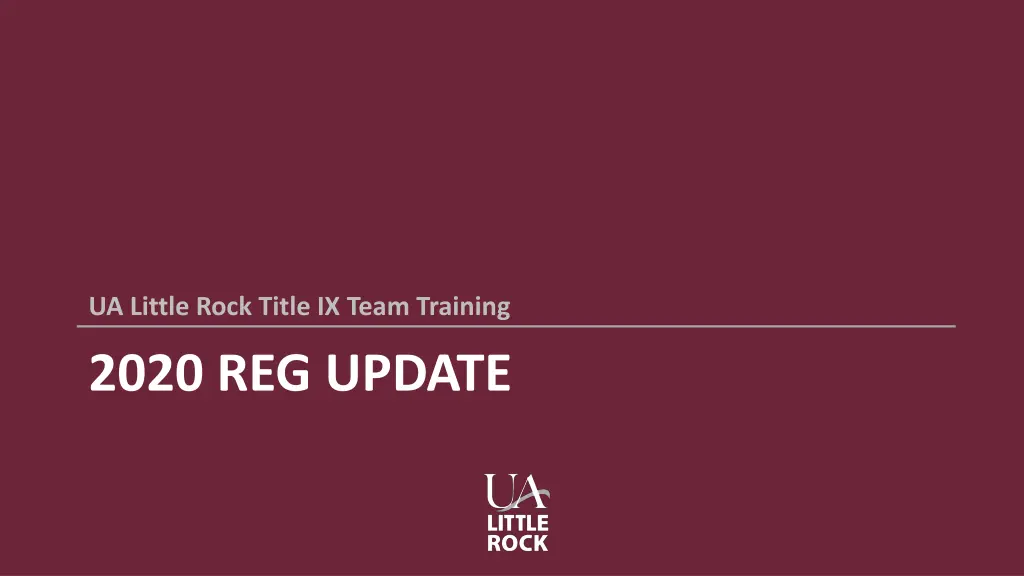 ua little rock title ix team training