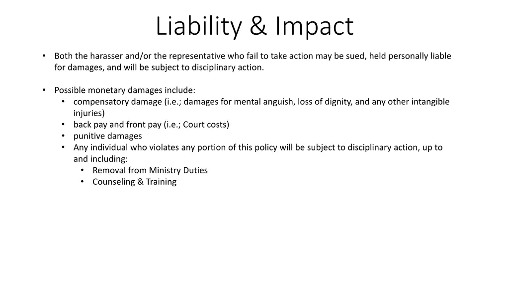 liability impact