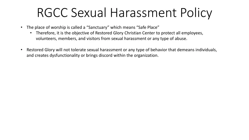 rgcc sexual harassment policy