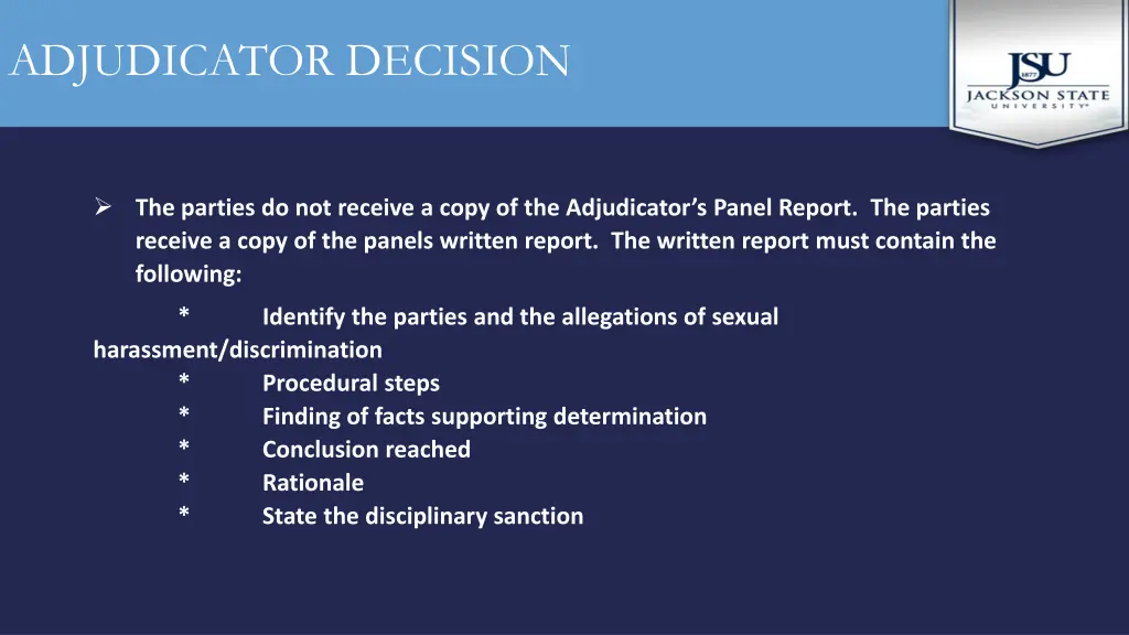 adjudicator decision