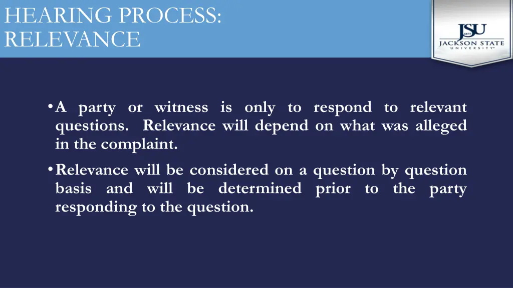 hearing process relevance