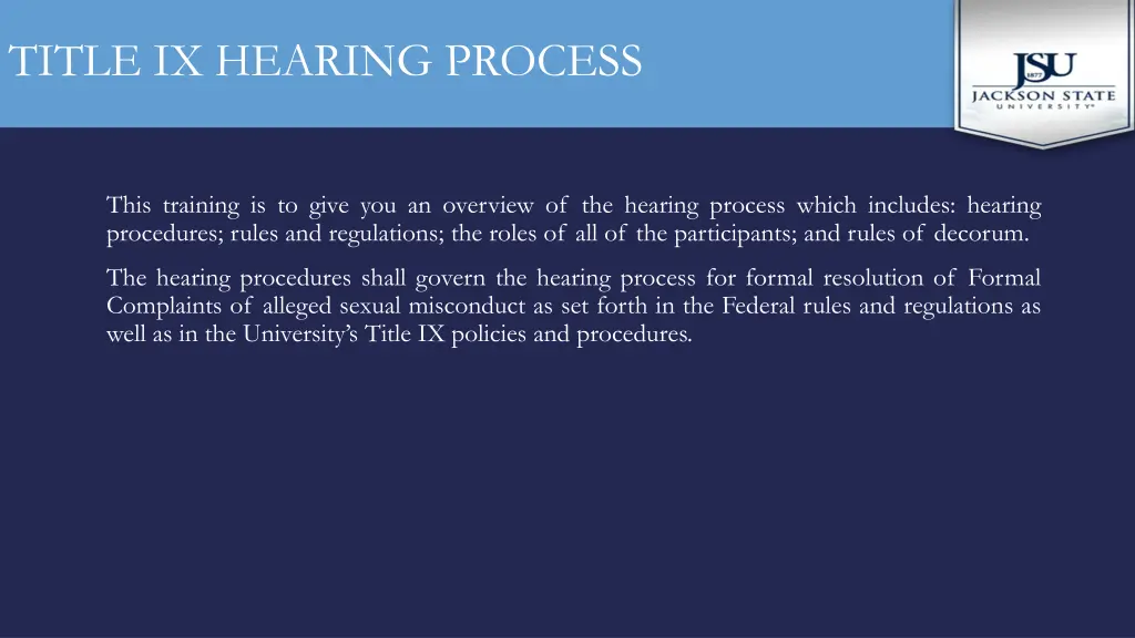 title ix hearing process