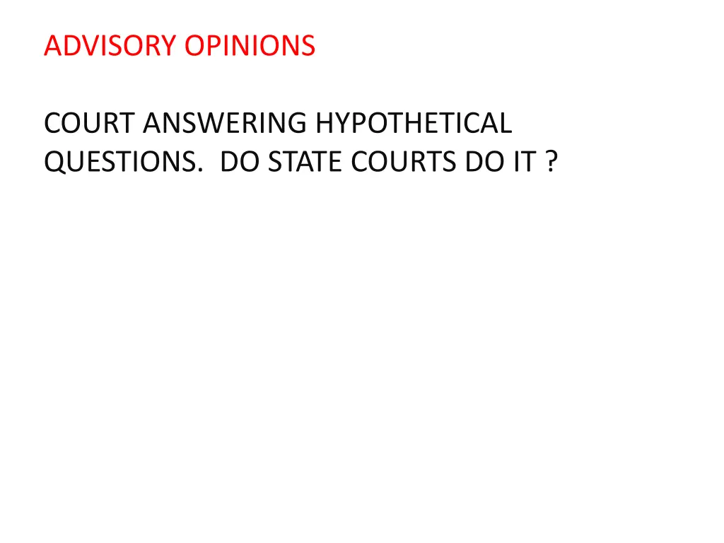 advisory opinions