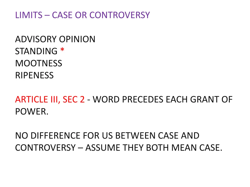 limits case or controversy