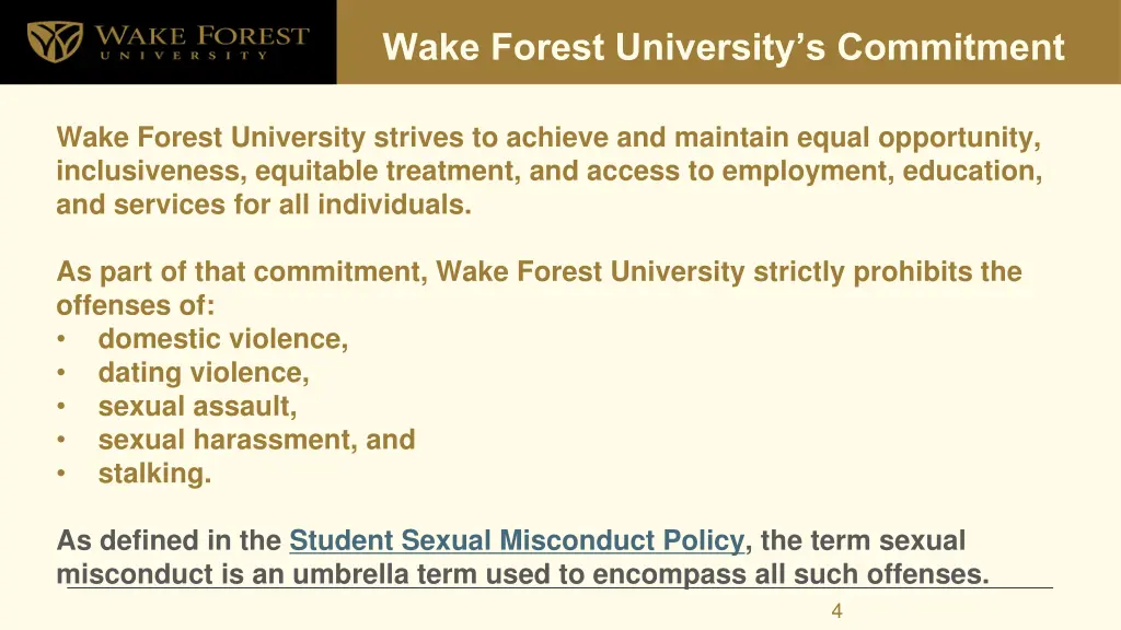 wake forest university s commitment