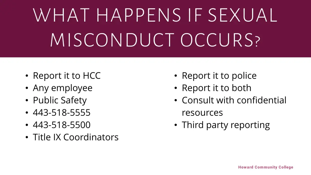 what happens if sexual misconduct occurs