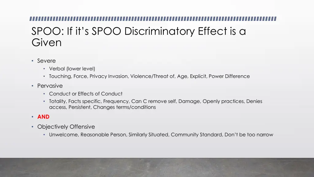 spoo if it s spoo discriminatory effect is a given