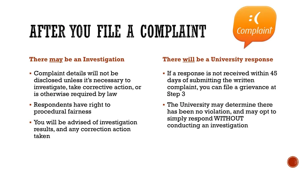 after you file a complaint