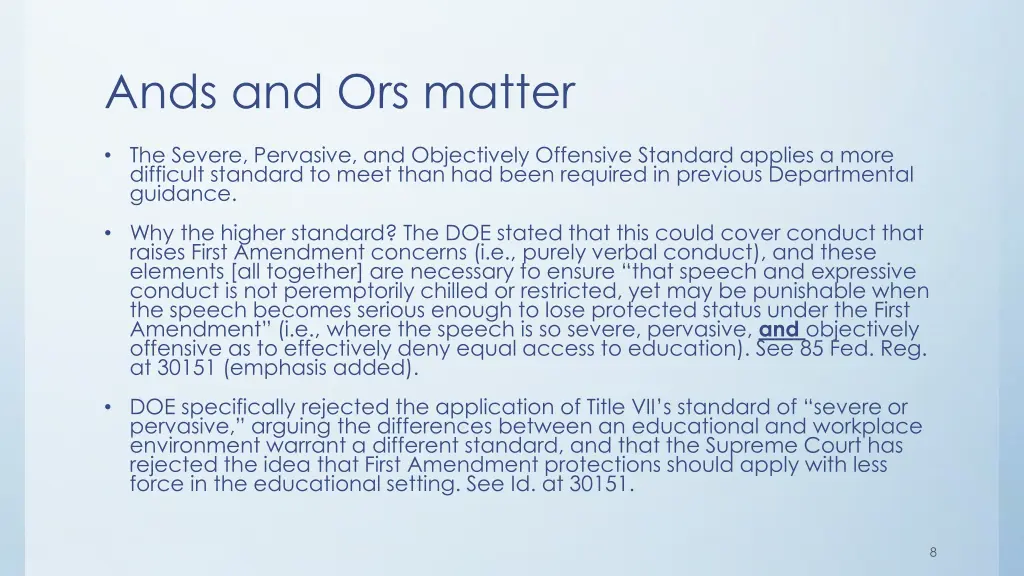 ands and ors matter