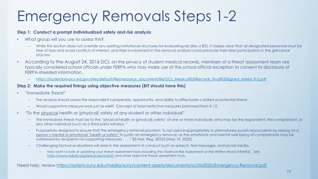 emergency removals steps 1 2