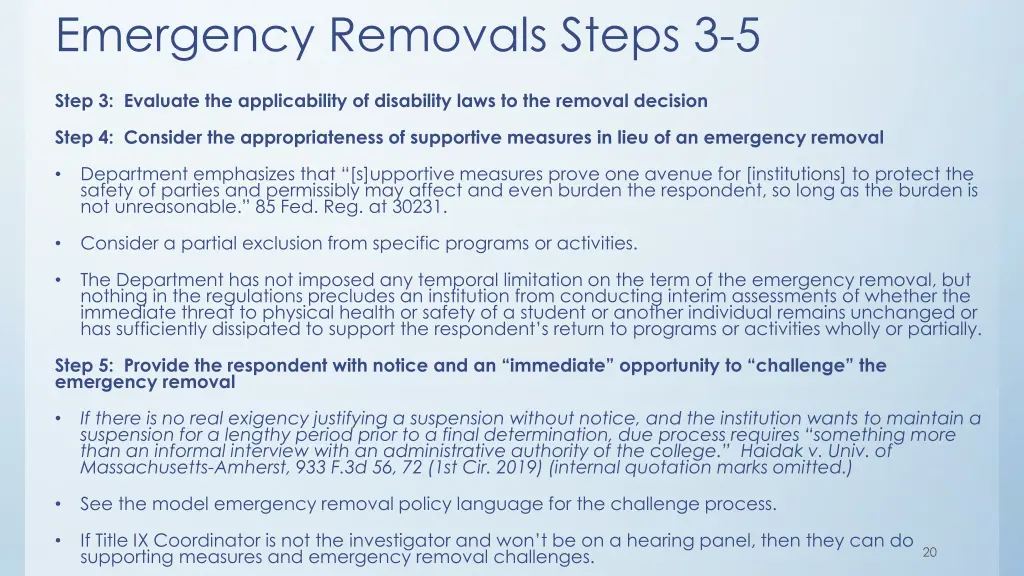 emergency removals steps 3 5