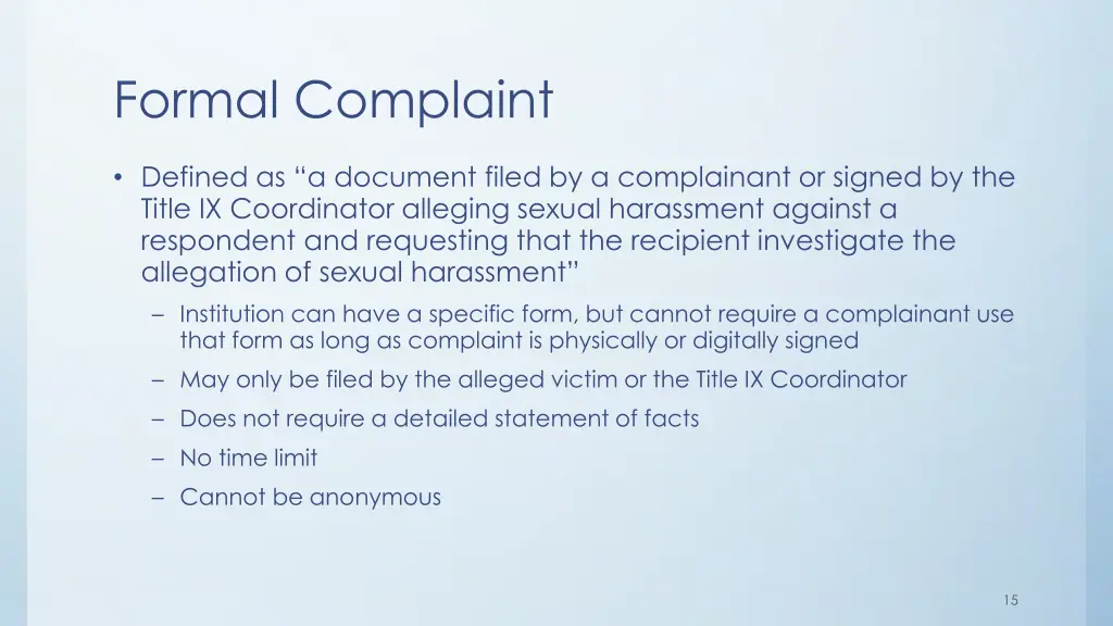 formal complaint