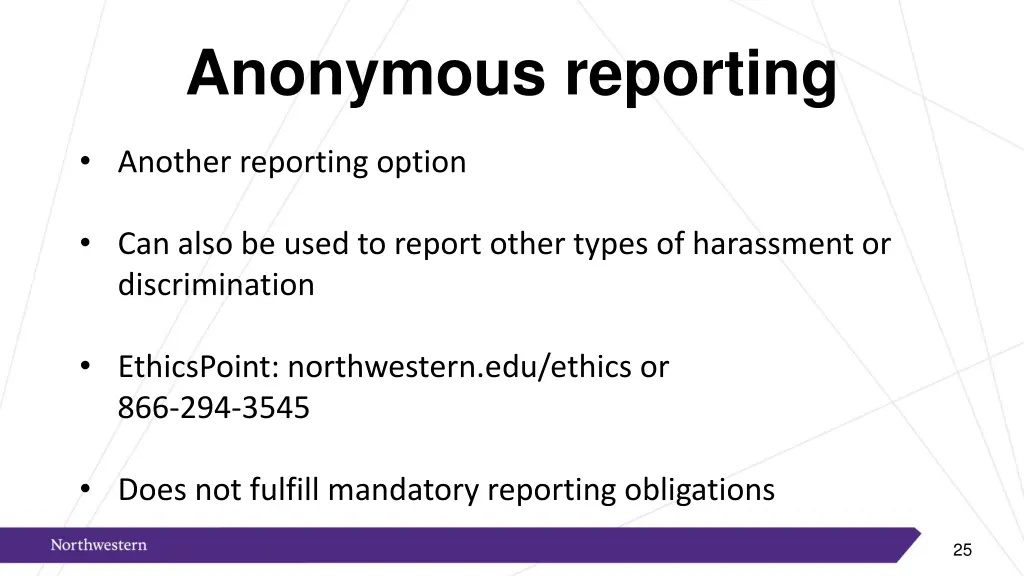 anonymous reporting