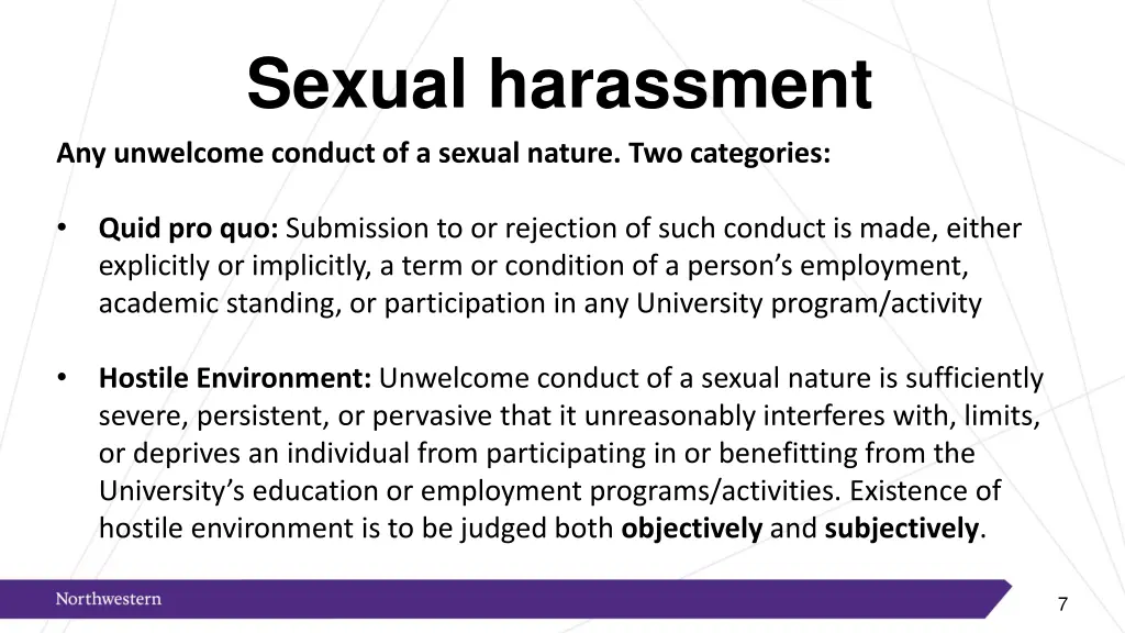 sexual harassment any unwelcome conduct