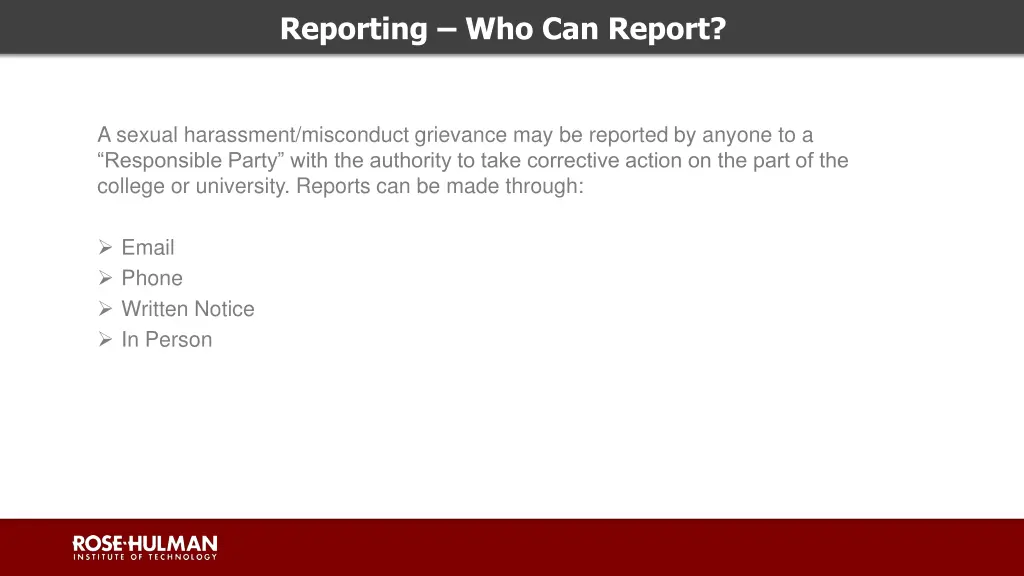 reporting who can report