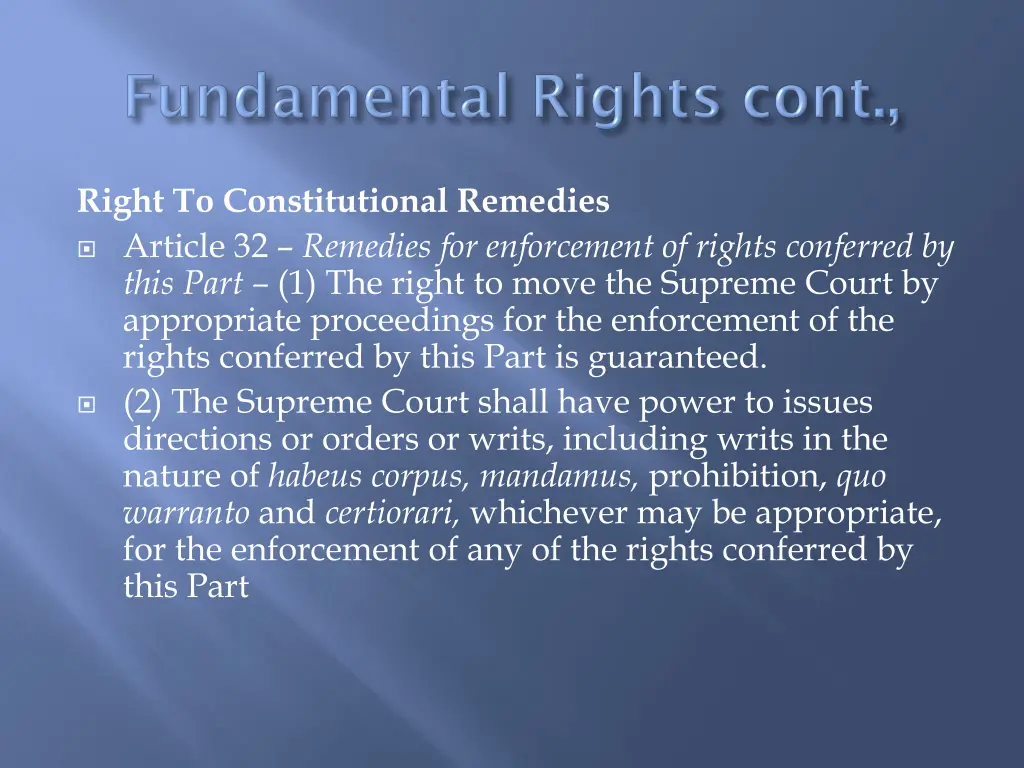 right to constitutional remedies article